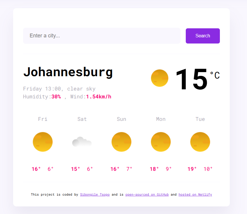 Weather project preview