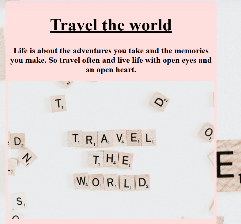 Travel project preview